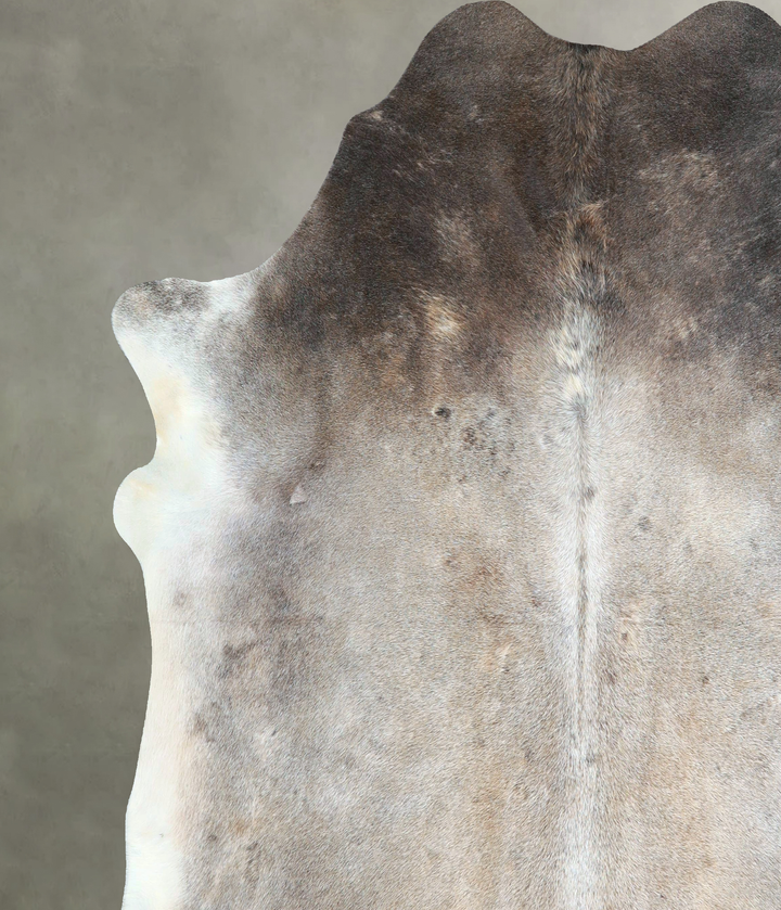 Grey with Beige XX-Large Brazilian Cowhide Rug 7'6"H x 7'3"W #A48290 by Hudson Hides