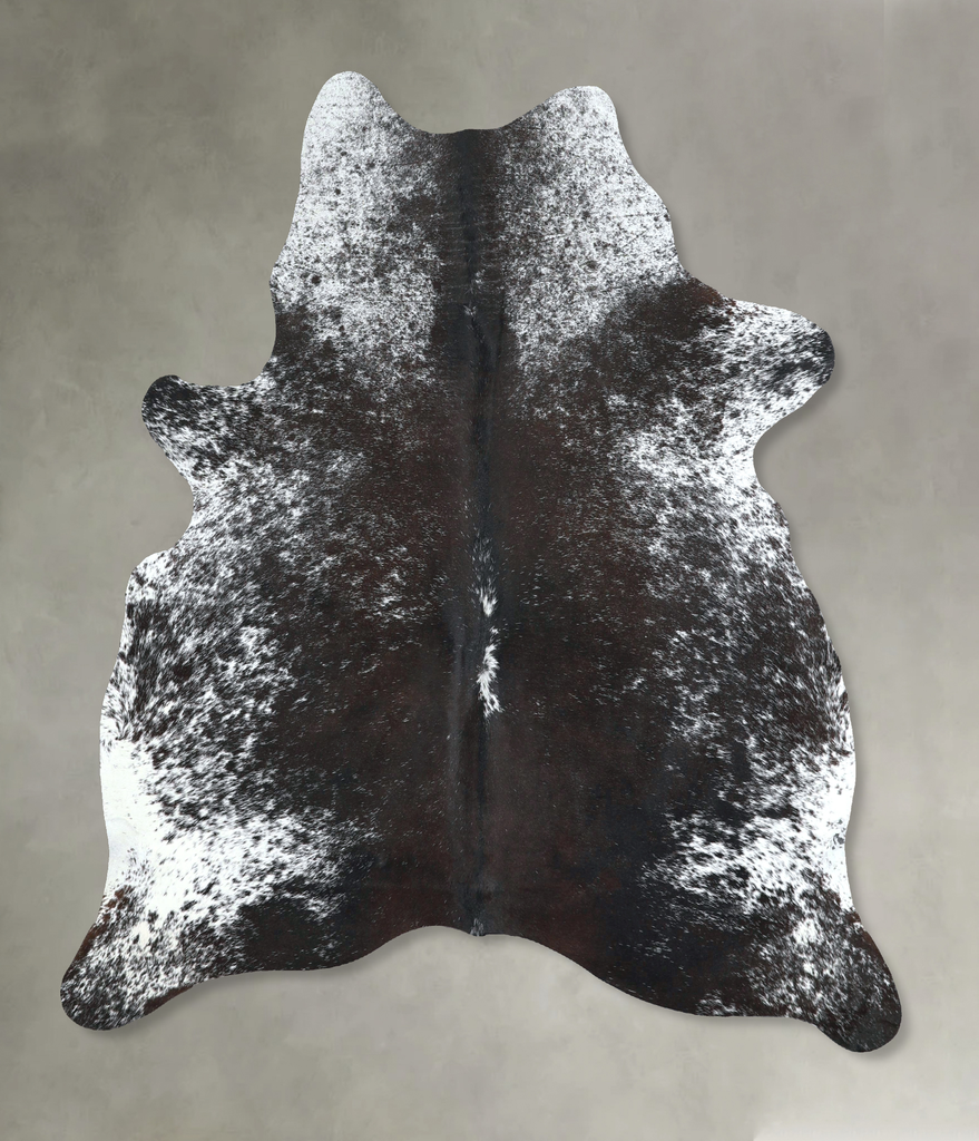 Salt and Pepper Black Large Brazilian Cowhide Rug 6'3"H x 5'5"W #A48293 by Hudson Hides