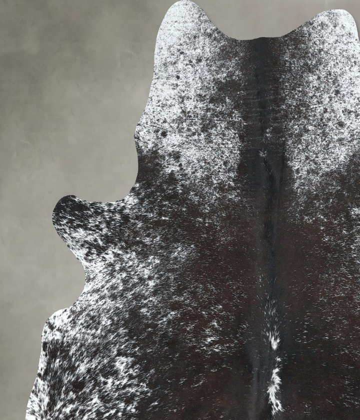 Salt and Pepper Black Large Brazilian Cowhide Rug 6'3"H x 5'5"W #A48293 by Hudson Hides