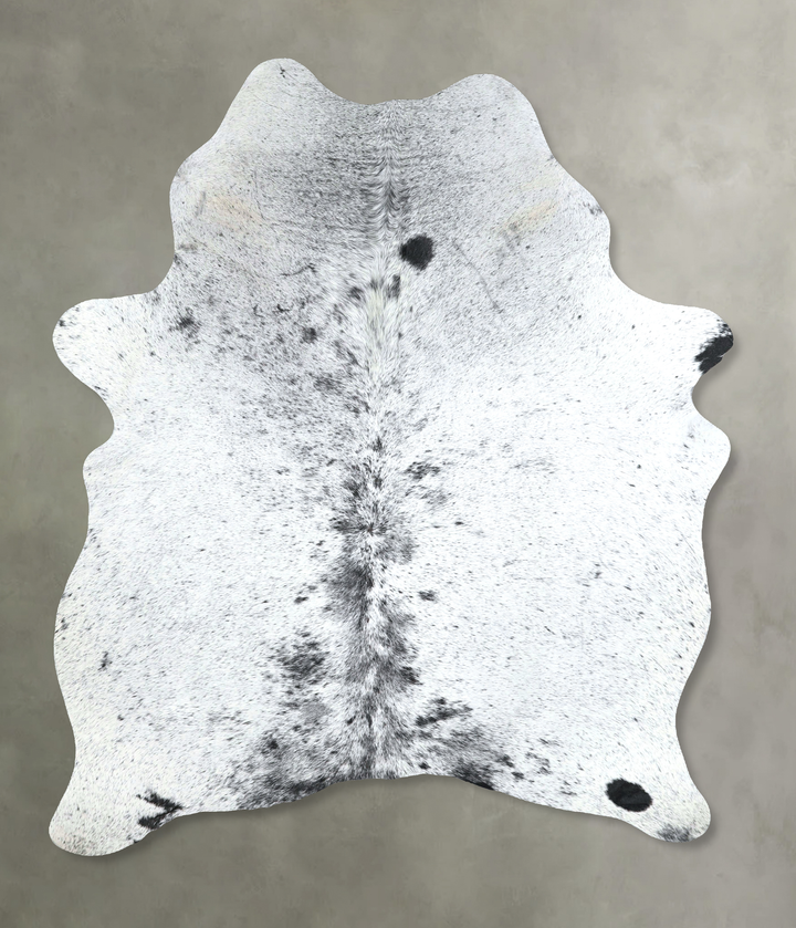 Salt and Pepper Black Large Brazilian Cowhide Rug 6'11"H x 5'0"W #A48294 by Hudson Hides