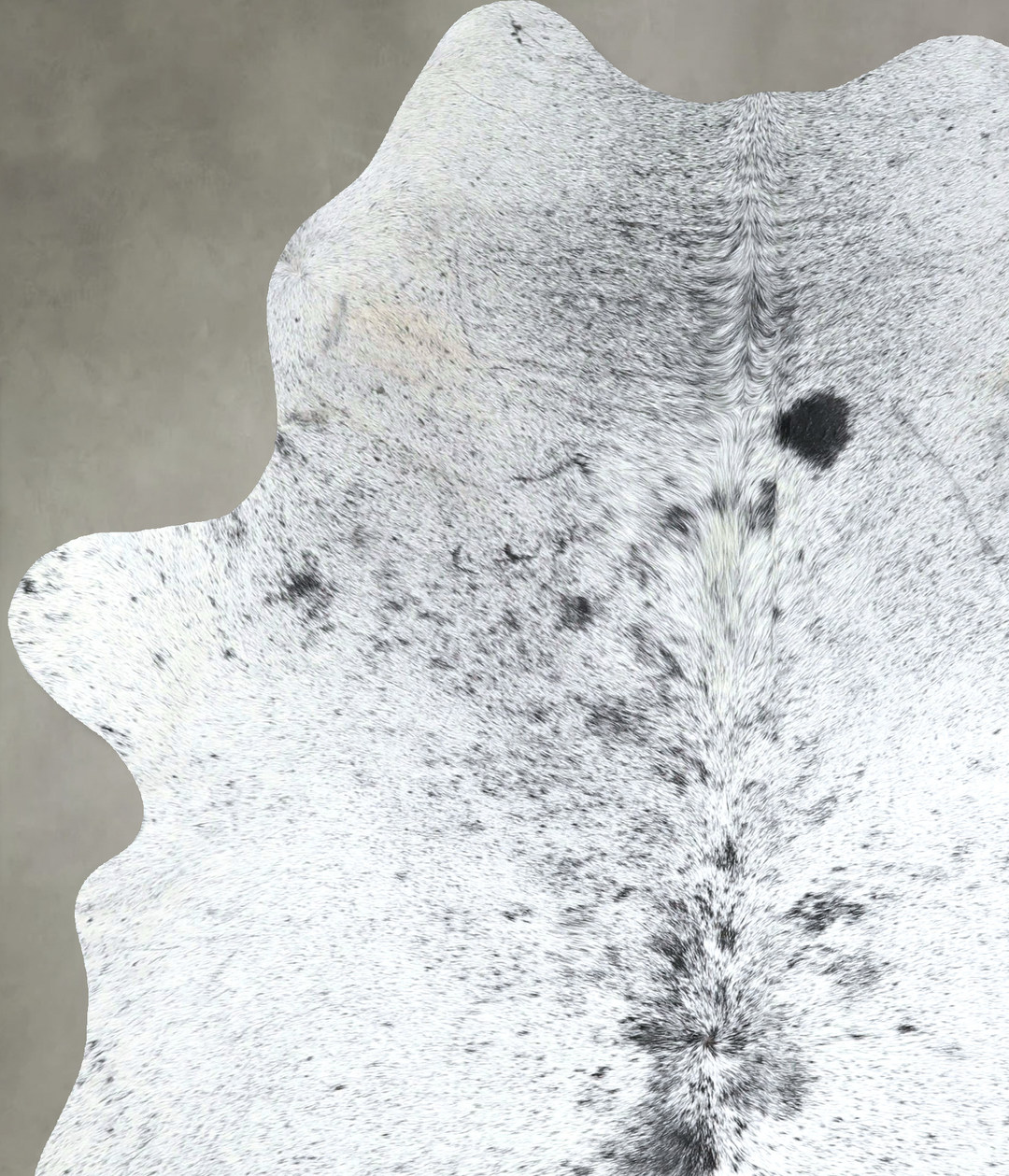 Salt and Pepper Black Large Brazilian Cowhide Rug 6'11"H x 5'0"W #A482