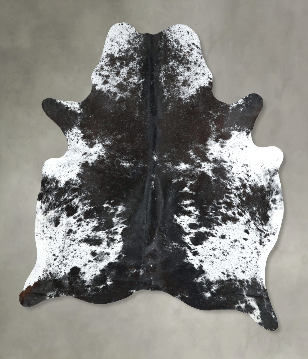 Salt and Pepper Black X-Large Brazilian Cowhide Rug 7'1"H x 6'0"W #A48