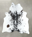 Salt and Pepper Black Large Brazilian Cowhide Rug 6'0"H x 5'6"W #A48297 by Hudson Hides
