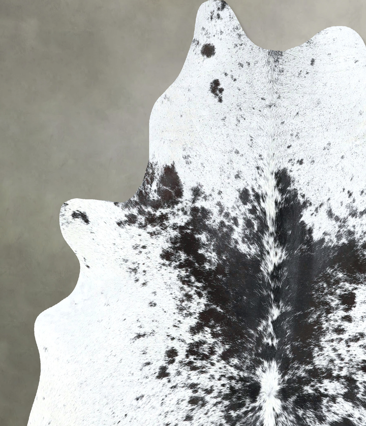 Salt and Pepper Black Large Brazilian Cowhide Rug 6'0"H x 5'6"W #A48297 by Hudson Hides