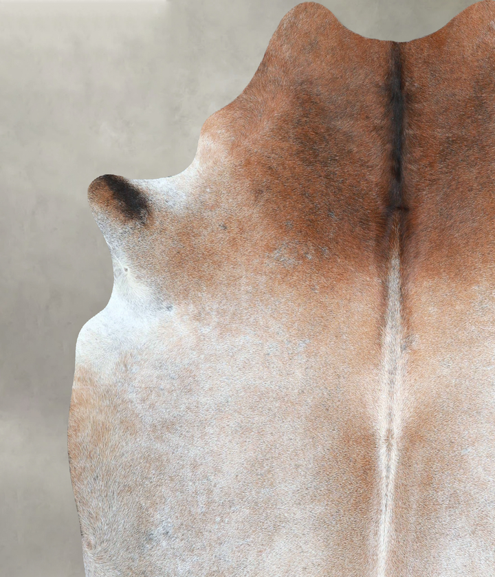 Grey with Beige X-Large Brazilian Cowhide Rug 6'11"H x 6'3"W #A48303 by Hudson Hides