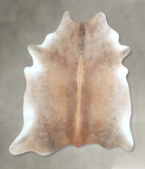 Grey with Beige X-Large Brazilian Cowhide Rug 7'1"H x 6'9"W #A48317 by Hudson Hides