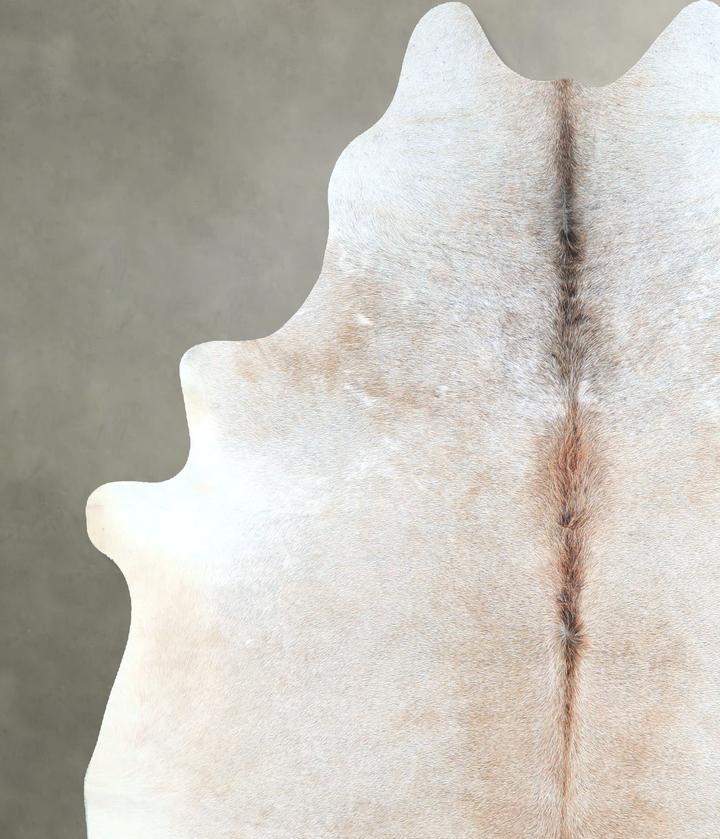 Grey with Beige XX-Large Brazilian Cowhide Rug 7'10"H x 7'1"W #A48318 by Hudson Hides