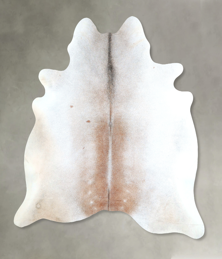 Grey with Beige X-Large Brazilian Cowhide Rug 6'10"H x 6'6"W #A48319 by Hudson Hides