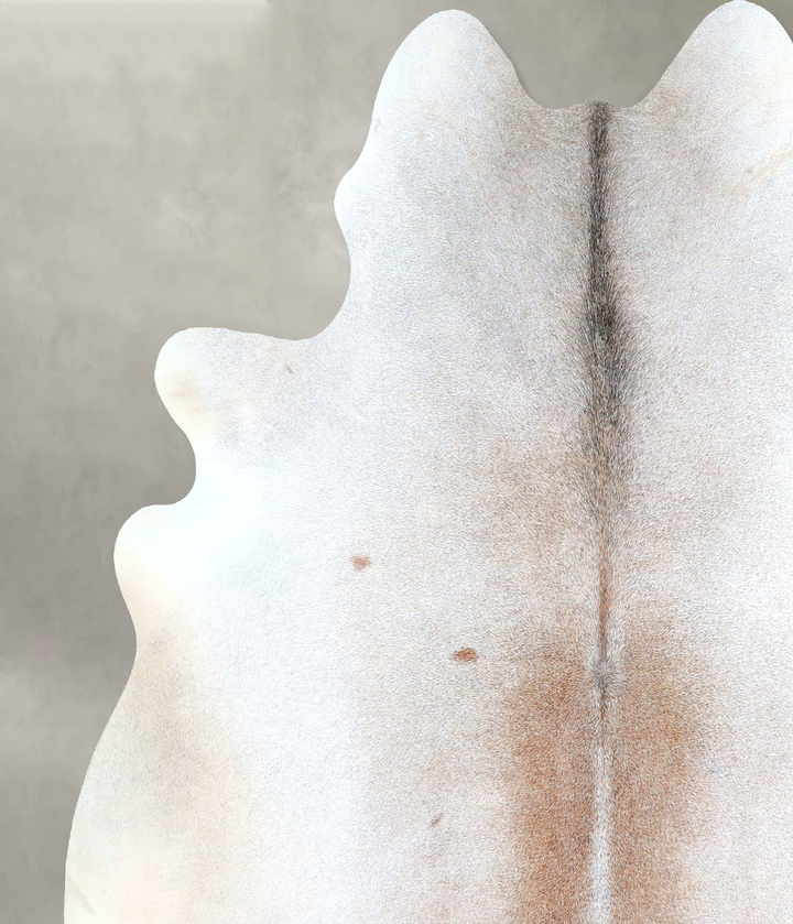 Grey with Beige X-Large Brazilian Cowhide Rug 6'10"H x 6'6"W #A48319 by Hudson Hides