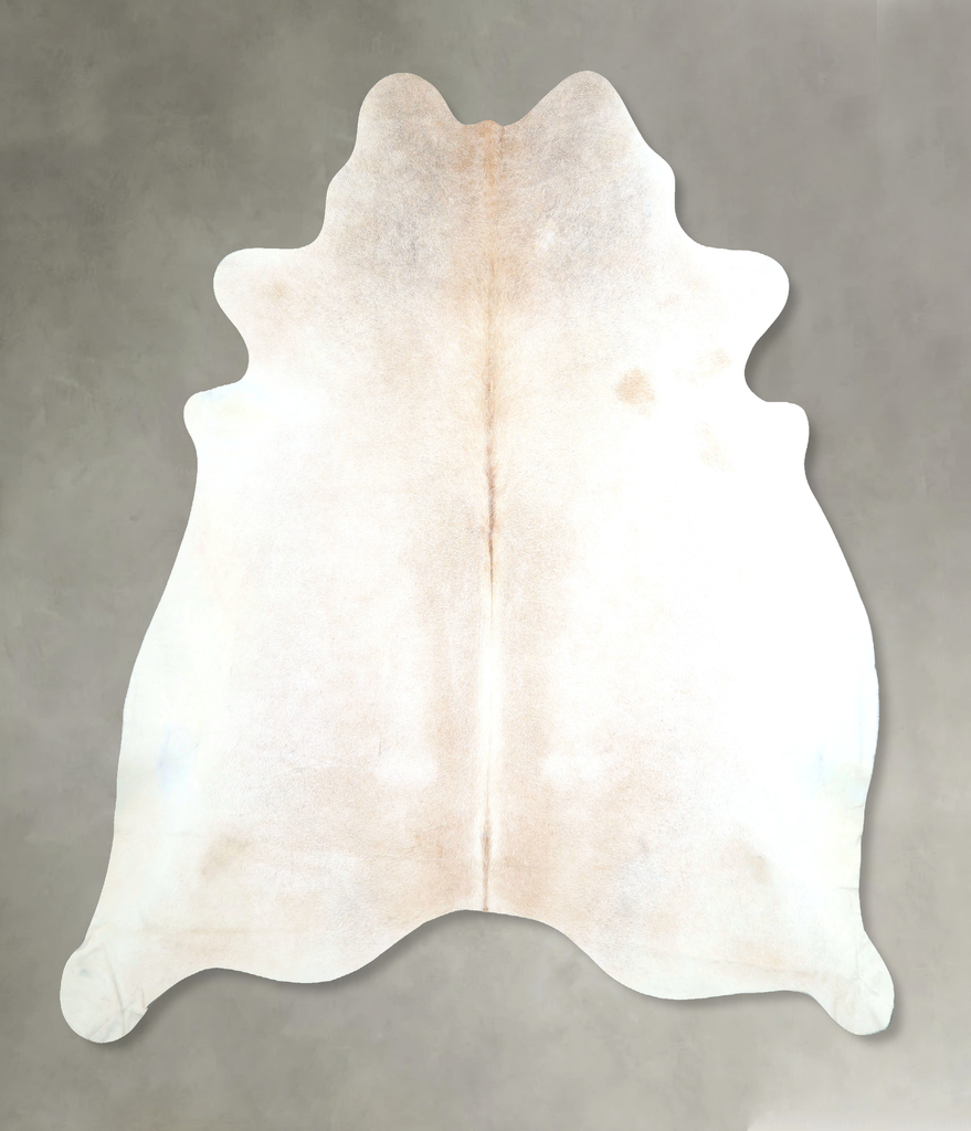 Ivory with Beige XX-Large Brazilian Cowhide Rug 7'8"H x 7'2"W #A48320 by Hudson Hides