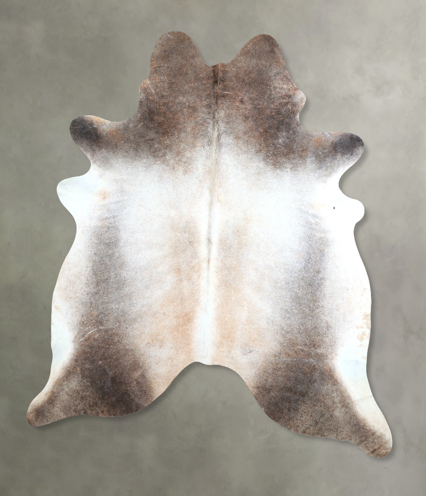 Grey with Beige XX-Large Brazilian Cowhide Rug 8'0"H x 7'1"W #A48326 by Hudson Hides
