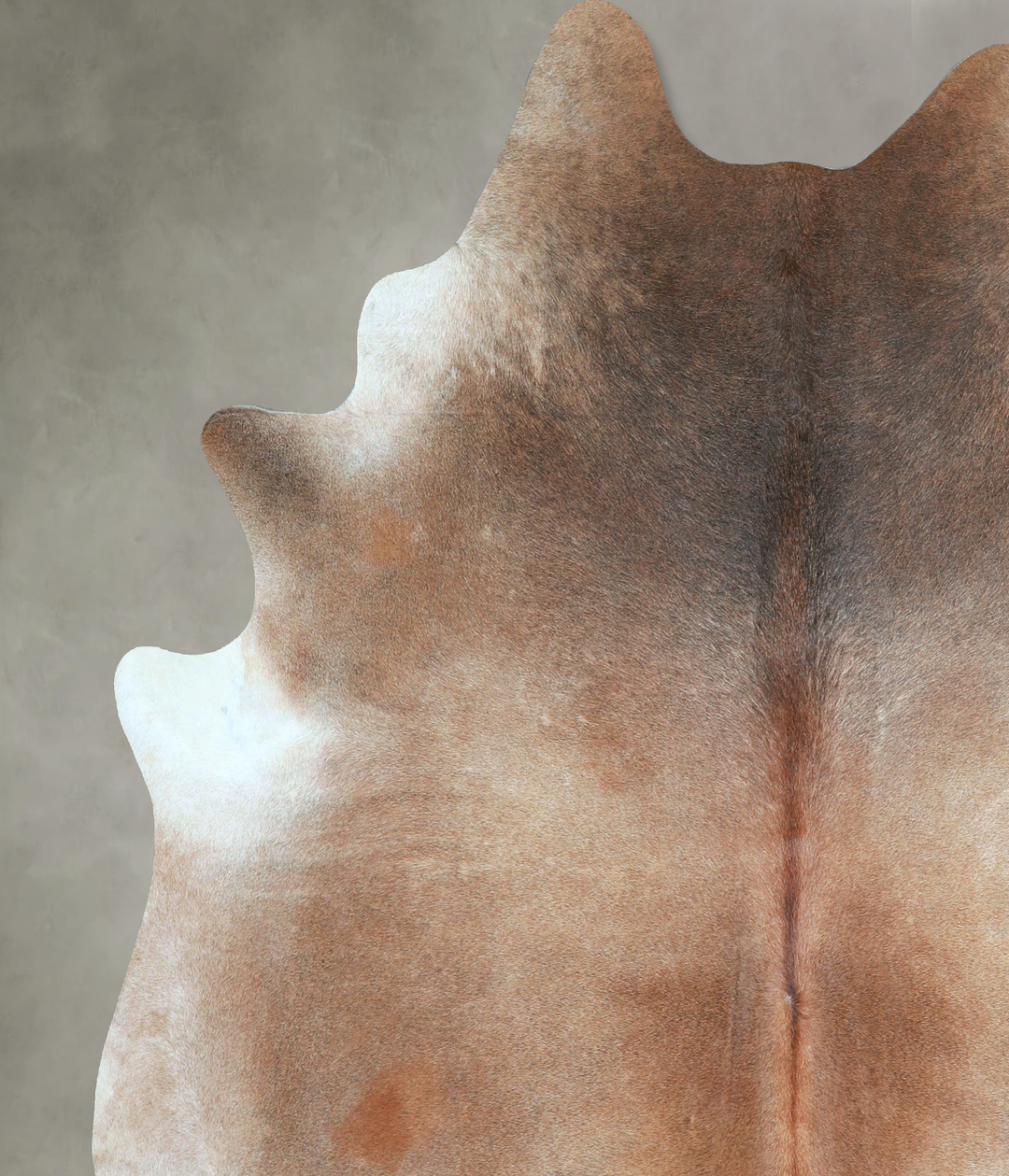 Grey with Beige XX-Large Brazilian Cowhide Rug 8'7"H x 7'6"W #A48327 b