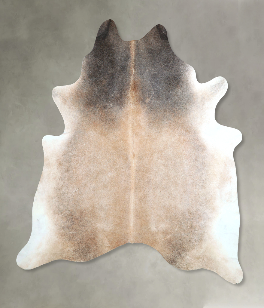 Grey with Beige XX-Large Brazilian Cowhide Rug 7'11"H x 7'0"W #A48335 by Hudson Hides