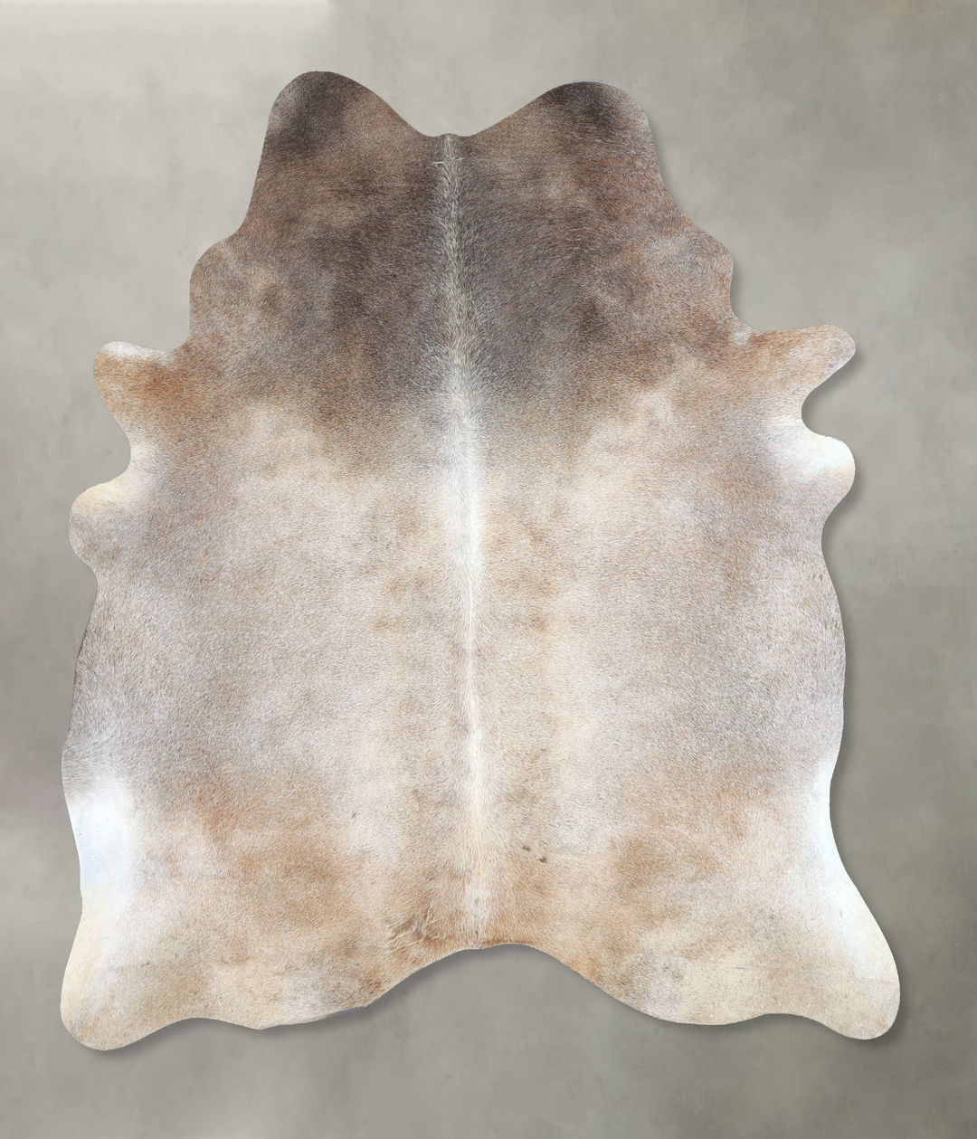 Grey with Beige X-Large Brazilian Cowhide Rug 7'2"H x 6'2"W #A48344 by