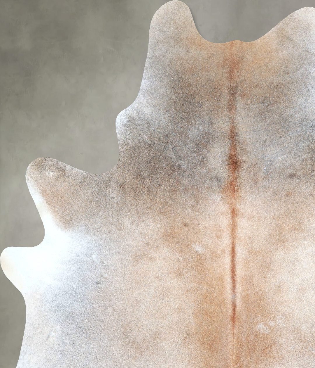 Grey with Beige X-Large Brazilian Cowhide Rug 7'3"H x 6'0"W #A48345 by