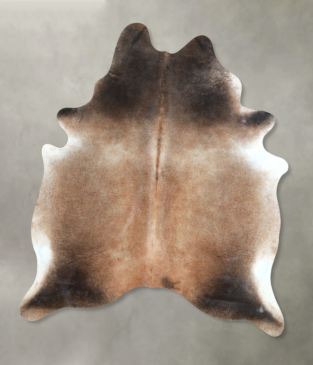 Grey with Beige X-Large Brazilian Cowhide Rug 7'4"H x 6'3"W #A48346 by