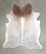 Grey with Beige X-Large Brazilian Cowhide Rug 6'10"H x 6'6"W #A48348 by Hudson Hides