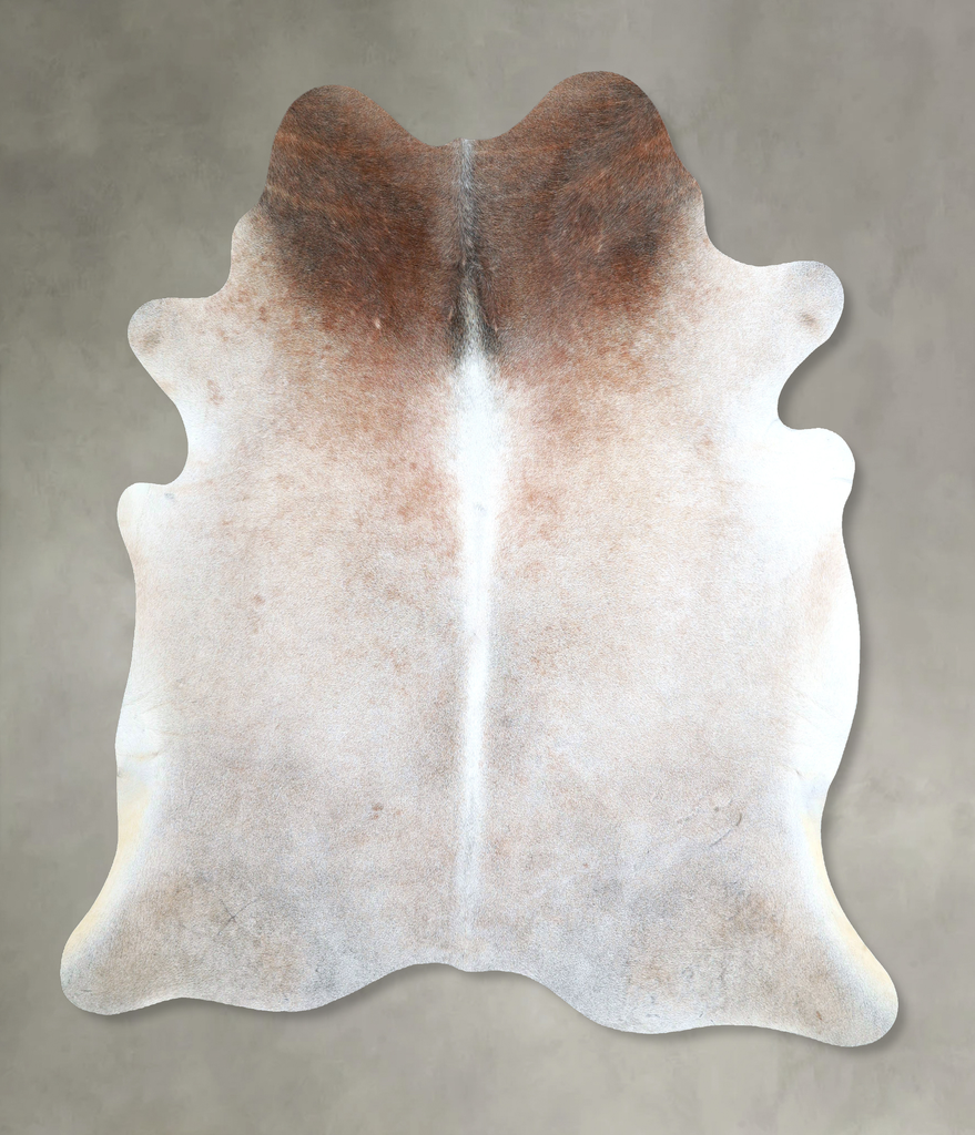 Grey with Beige X-Large Brazilian Cowhide Rug 6'10"H x 6'6"W #A48348 by Hudson Hides