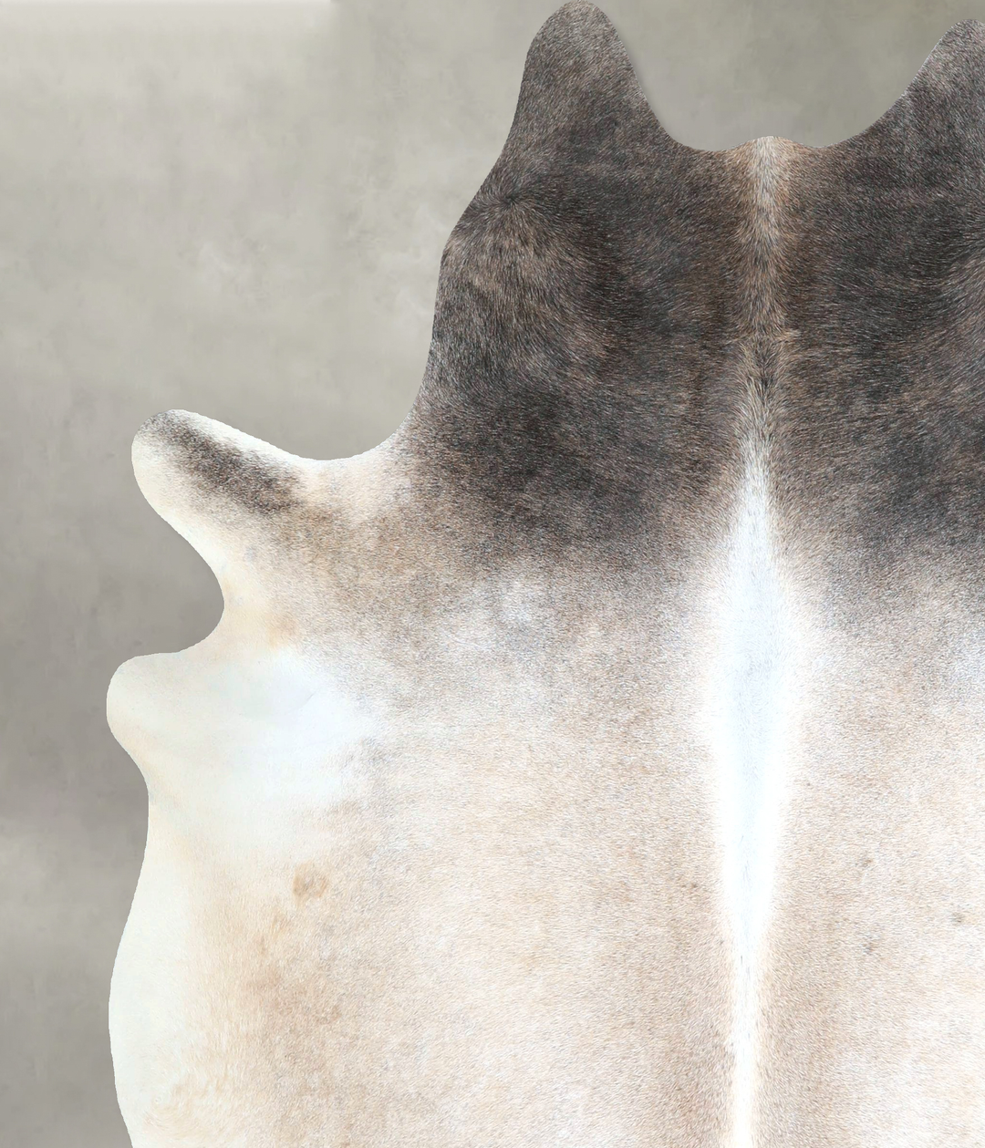 Grey with Beige X-Large Brazilian Cowhide Rug 7'2"H x 6'4"W #A48367 by