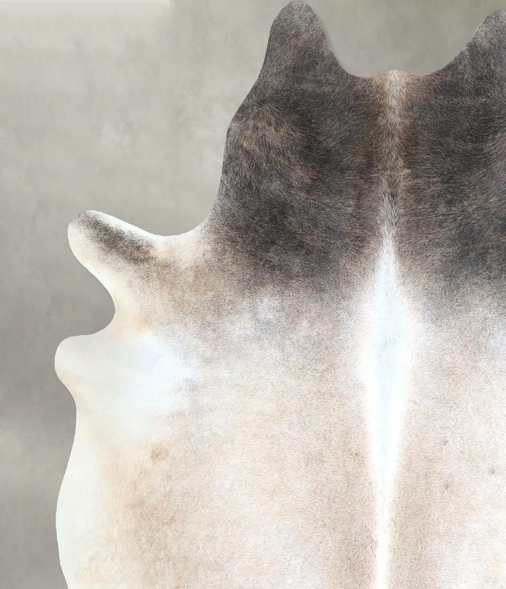 Grey with Beige X-Large Brazilian Cowhide Rug 7'2"H x 6'4"W #A48367 by Hudson Hides