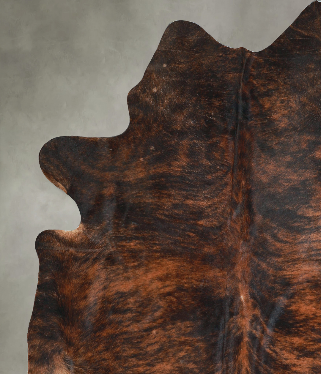 Dark Brindle XX-Large Brazilian Cowhide Rug 8'4"H x 7'7"W #A48372 by H