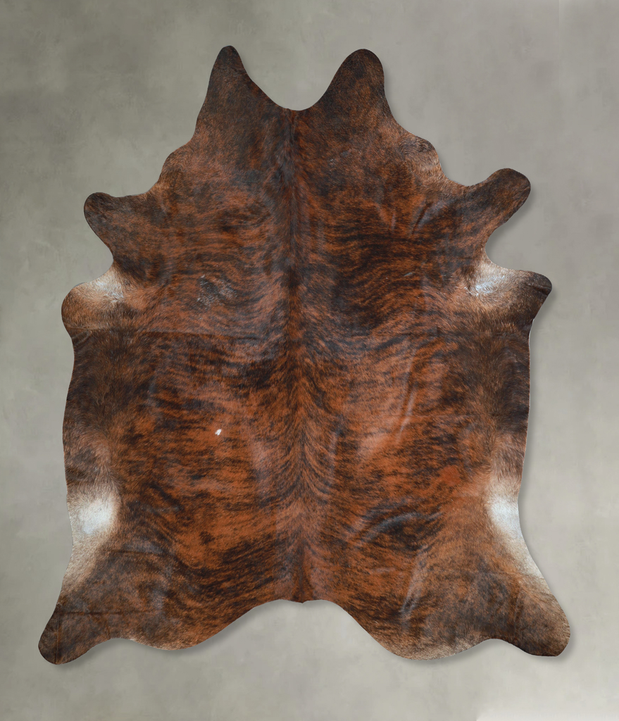 Dark Brindle XX-Large Brazilian Cowhide Rug 8'0"H x 7'3"W #A48375 by Hudson Hides