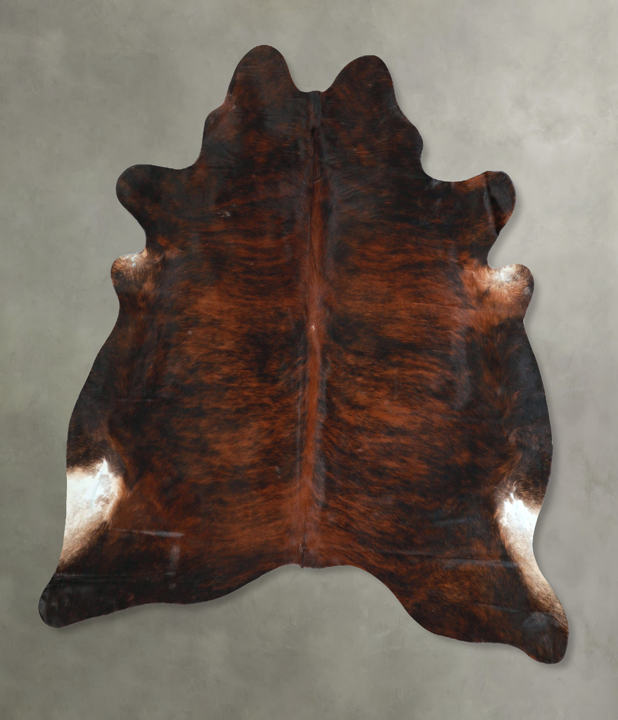 Dark Brindle Large Brazilian Cowhide Rug 6'5"H x 6'0"W #A48376 by Hudson Hides