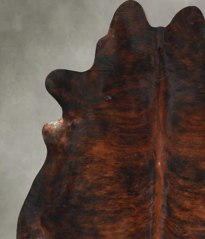Dark Brindle Large Brazilian Cowhide Rug 6'5"H x 6'0"W #A48376 by Hudson Hides
