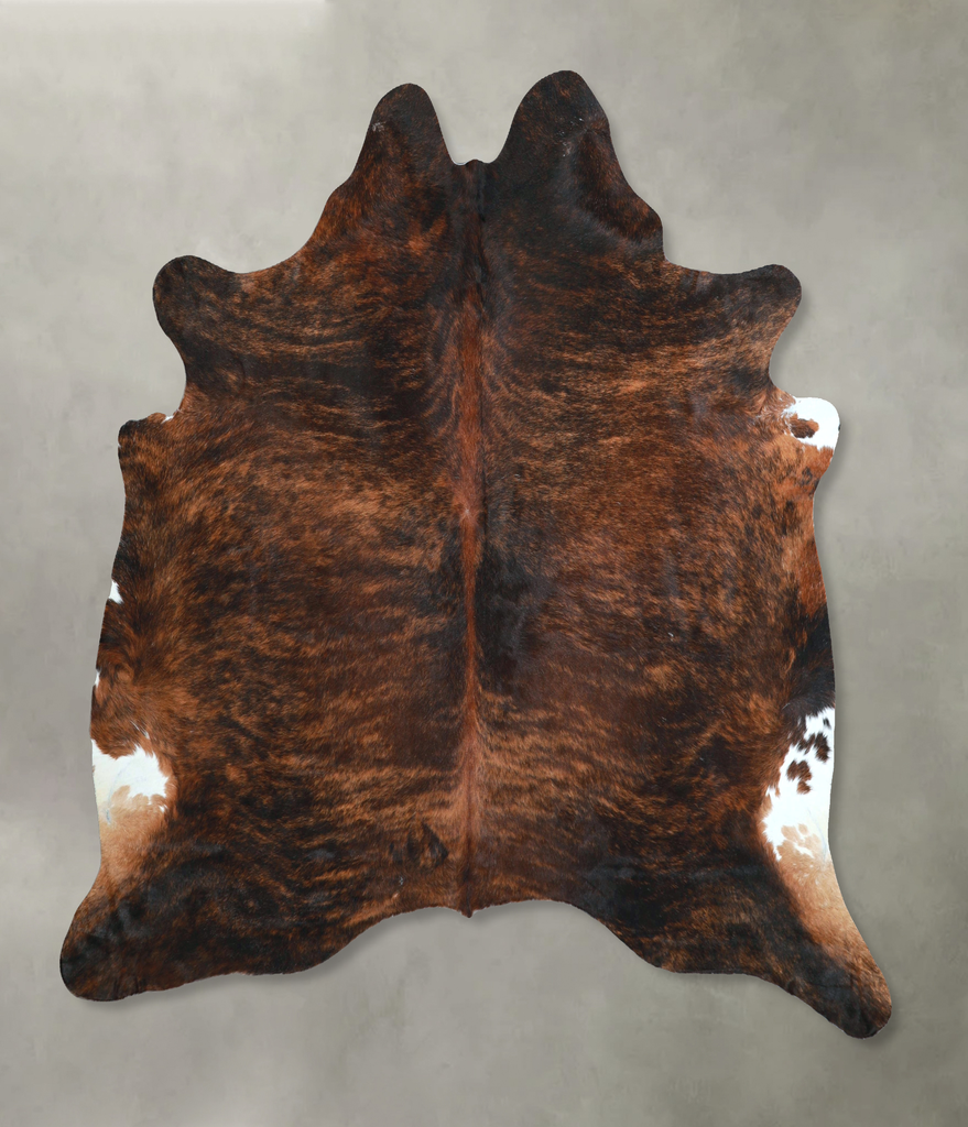 Dark Brindle X-Large Brazilian Cowhide Rug 6'6"H x 6'6"W #A48377 by Hudson Hides