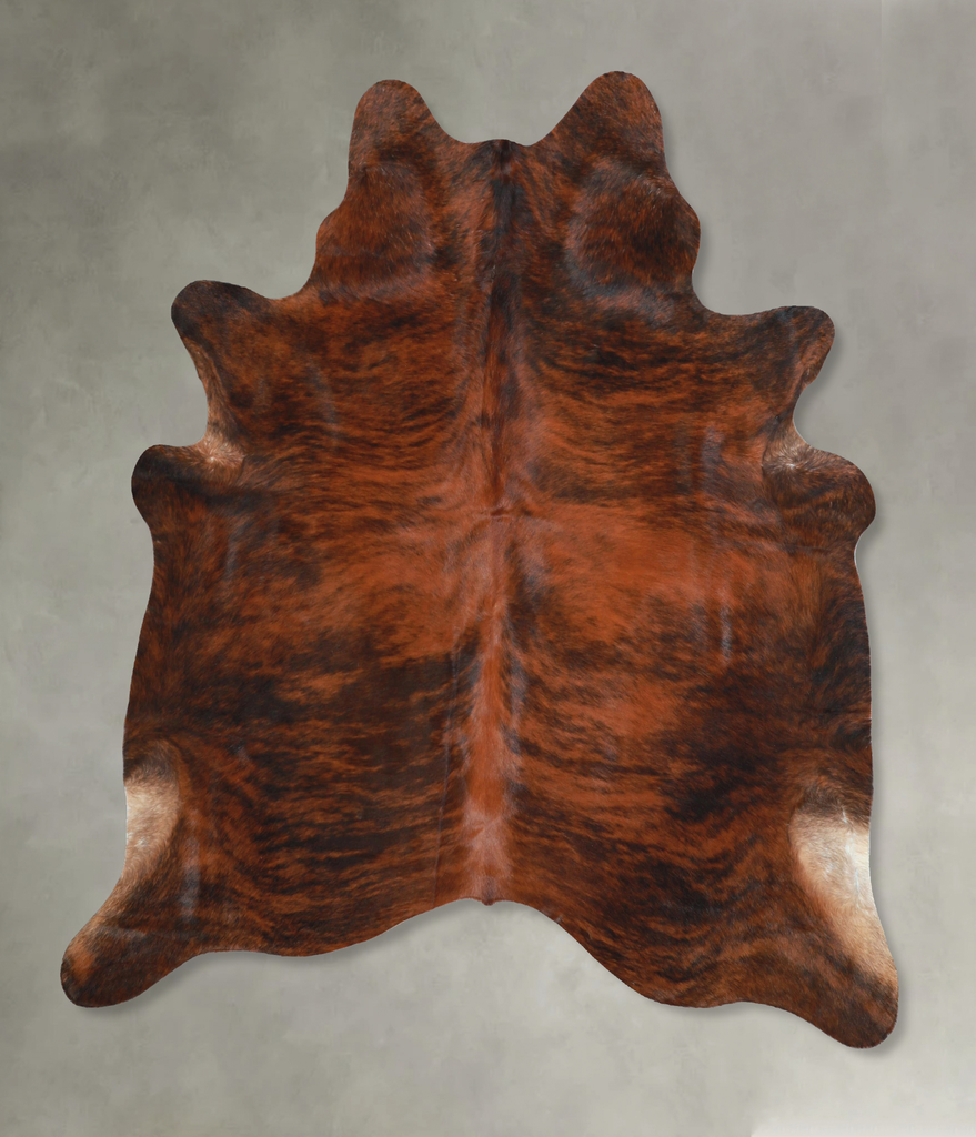 Dark Brindle Large Brazilian Cowhide Rug 6'2"H x 5'11"W #A48378 by Hudson Hides