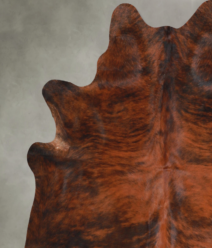 Dark Brindle Large Brazilian Cowhide Rug 6'2"H x 5'11"W #A48378 by Hudson Hides