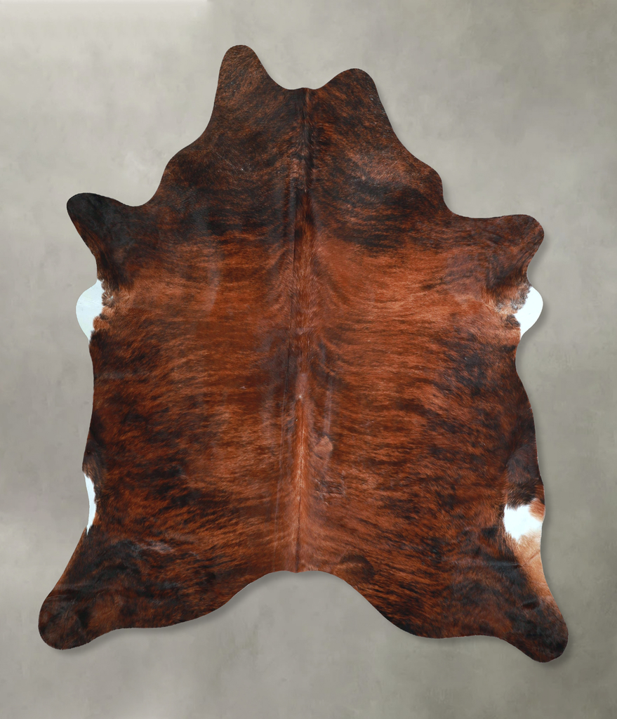Dark Brindle X-Large Brazilian Cowhide Rug 7'2"H x 6'2"W #A48380 by Hudson Hides