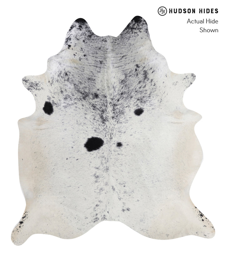 Salt and Pepper Black XX-Large Brazilian Cowhide Rug 7'7"H x 6'8"W #A4842 by Hudson Hides