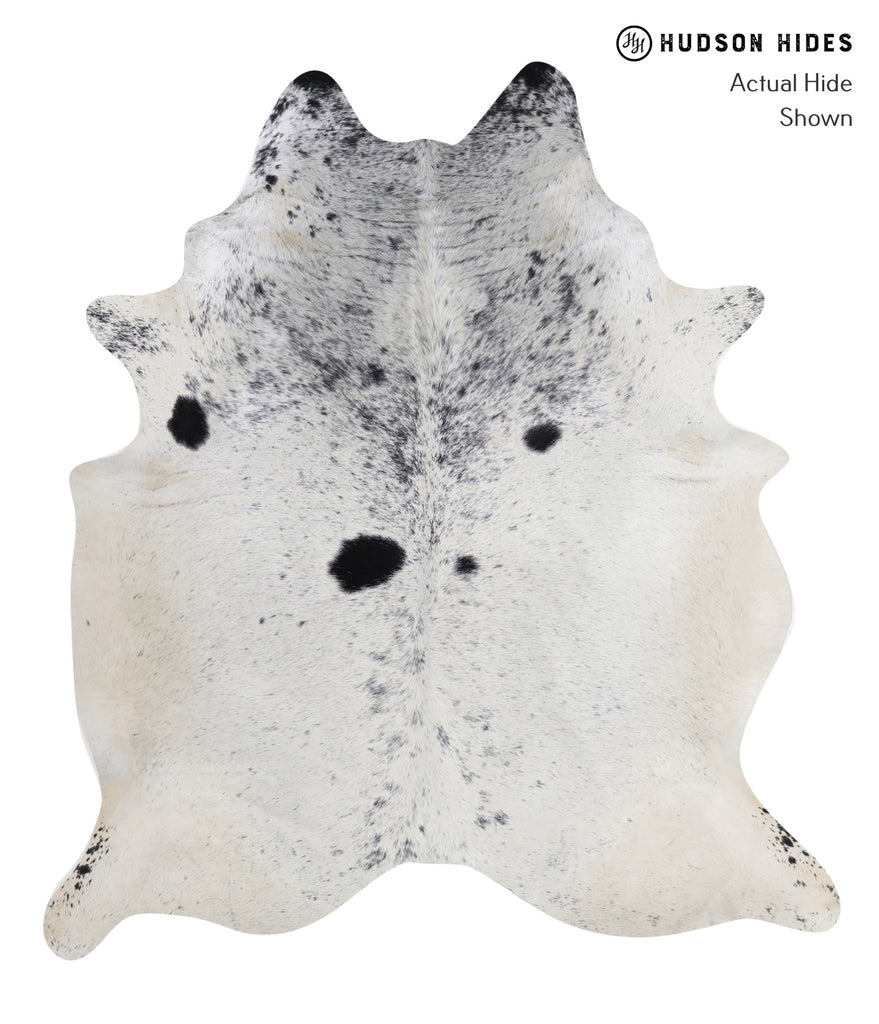 Salt and Pepper Black XX-Large Brazilian Cowhide Rug 7'7"H x 6'8"W #A4842 by Hudson Hides