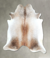 Grey with Beige X-Large Brazilian Cowhide Rug 6'8"H x 6'5"W #A48426 by Hudson Hides