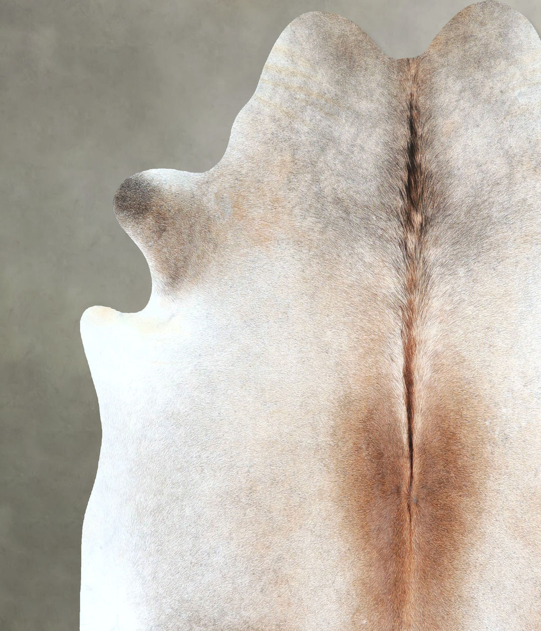 Grey with Beige X-Large Brazilian Cowhide Rug 6'8"H x 6'5"W #A48426 by