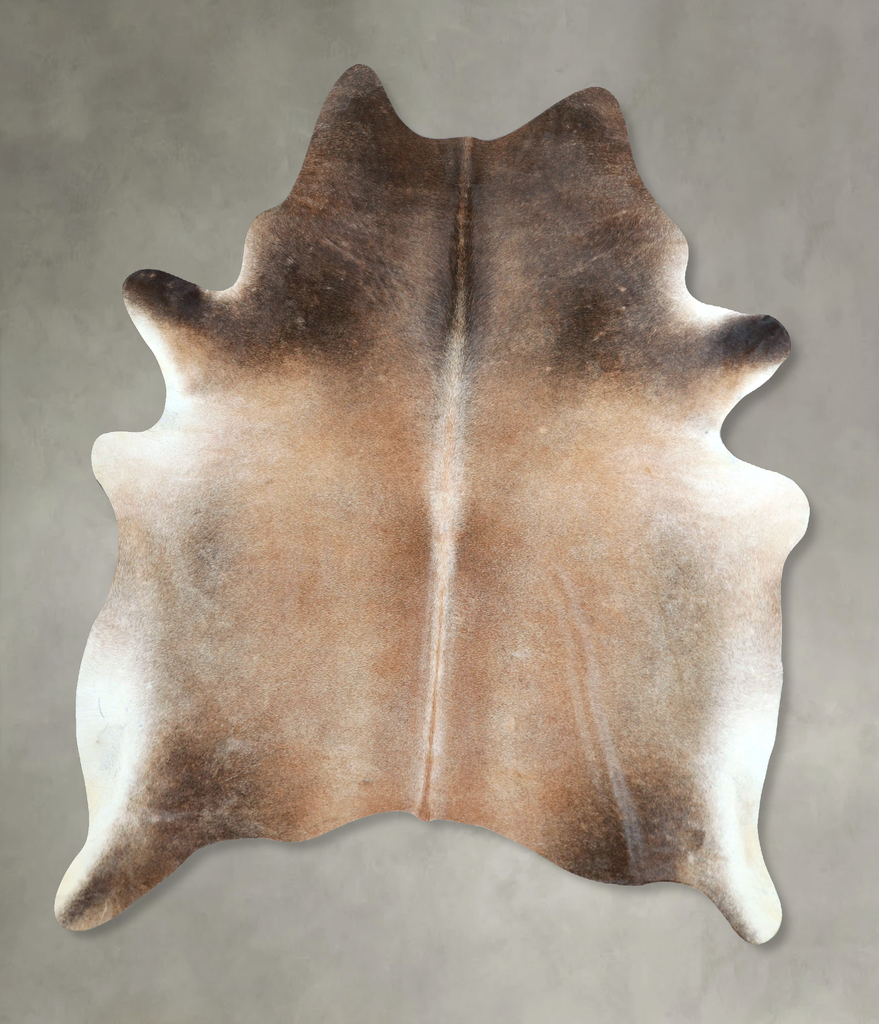 Grey with Beige X-Large Brazilian Cowhide Rug 6'10"H x 6'2"W #A48429 by Hudson Hides