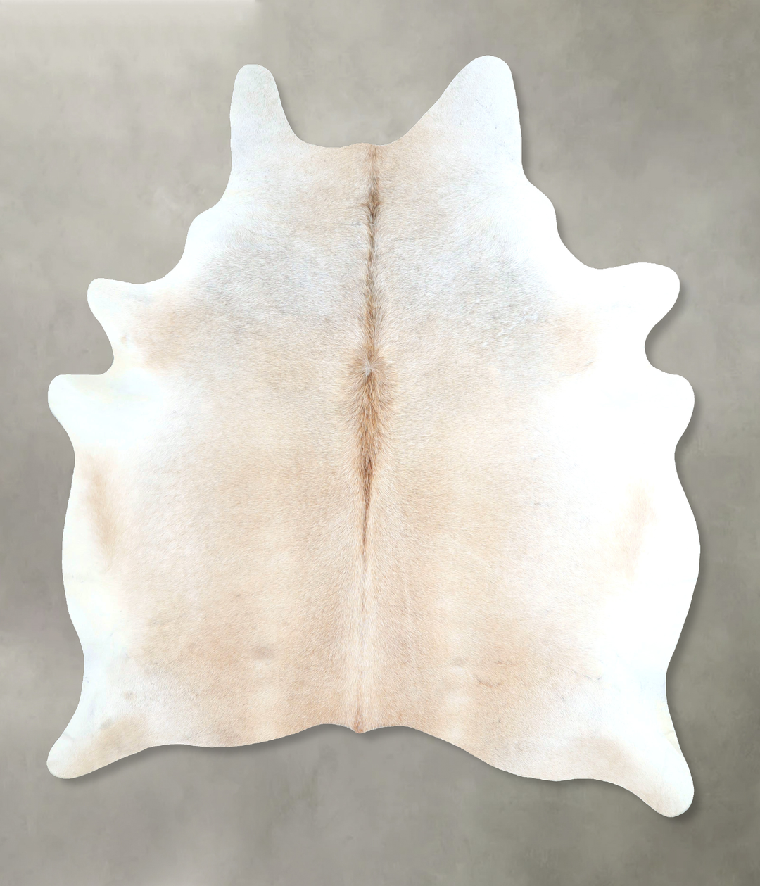 Ivory with Beige Large Brazilian Cowhide Rug 6'11"H x 5'8"W #A48430 by
