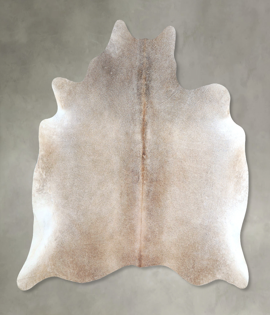 Grey with Beige Large Brazilian Cowhide Rug 5'11"H x 6'1"W #A48431 by Hudson Hides