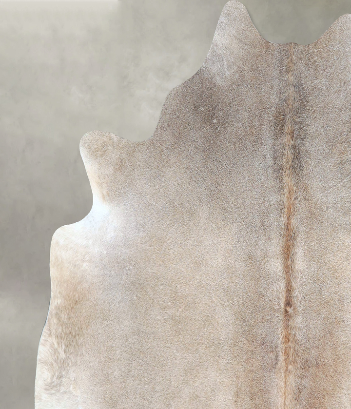 Grey with Beige Large Brazilian Cowhide Rug 5'11"H x 6'1"W #A48431 by Hudson Hides