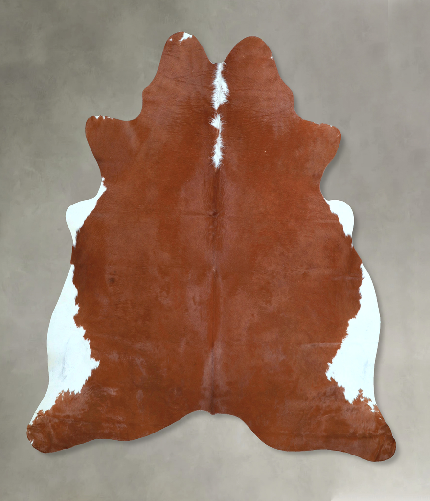 Brown and White Regular Large Brazilian Cowhide Rug 6'2"H x 6'2"W #A48445 by Hudson Hides