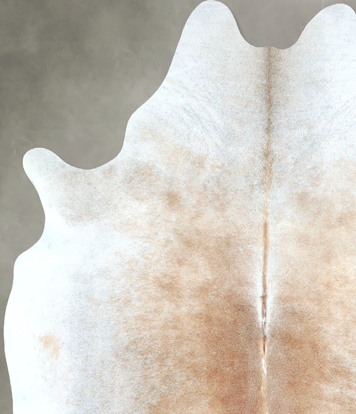 Grey with Beige Large Brazilian Cowhide Rug 6'11"H x 5'8"W #A48447 by Hudson Hides