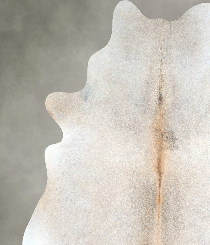 Grey with Beige X-Large Brazilian Cowhide Rug 7'3"H x 5'11"W #A48449 by Hudson Hides