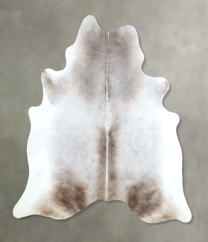 Grey with Beige X-Large Brazilian Cowhide Rug 6'9"H x 6'7"W #A48450 by Hudson Hides