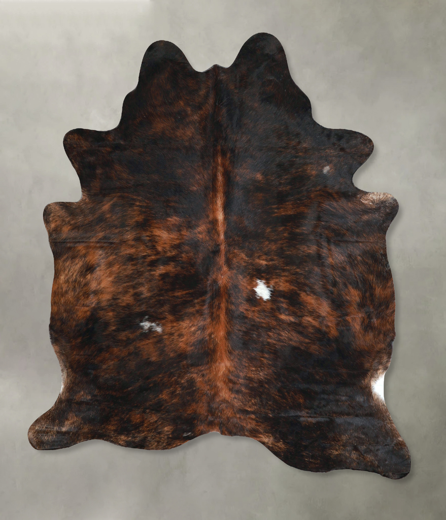 Dark Brindle Large Brazilian Cowhide Rug 6'8"H x 5'6"W #A48451 by Hudson Hides