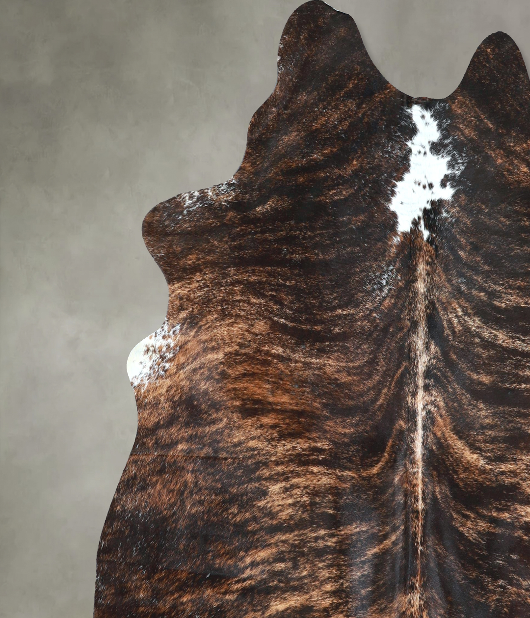 Dark Brindle Large Brazilian Cowhide Rug 6'6"H x 5'11"W #A48453 by Hud