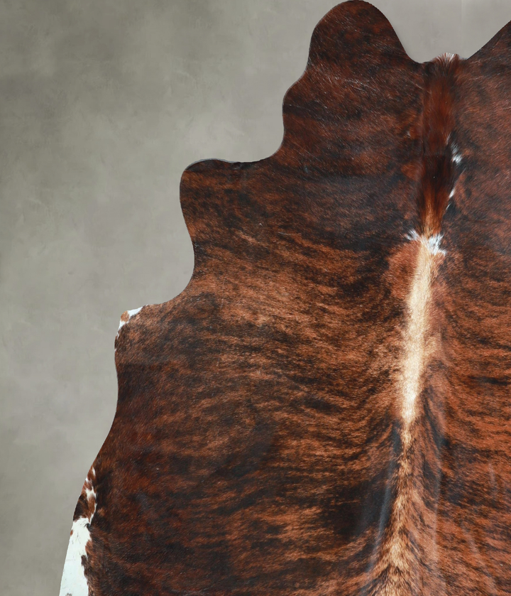 Dark Brindle X-Large Brazilian Cowhide Rug 6'8"H x 6'8"W #A48455 by Hudson Hides