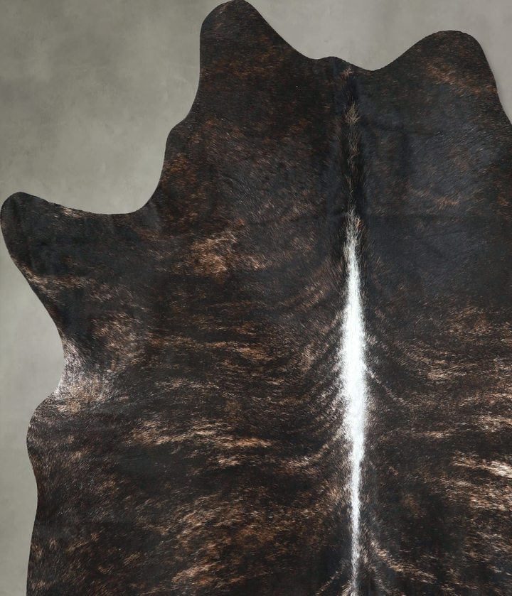 Dark Brindle X-Large Brazilian Cowhide Rug 6'8"H x 6'4"W #A48456 by Hudson Hides