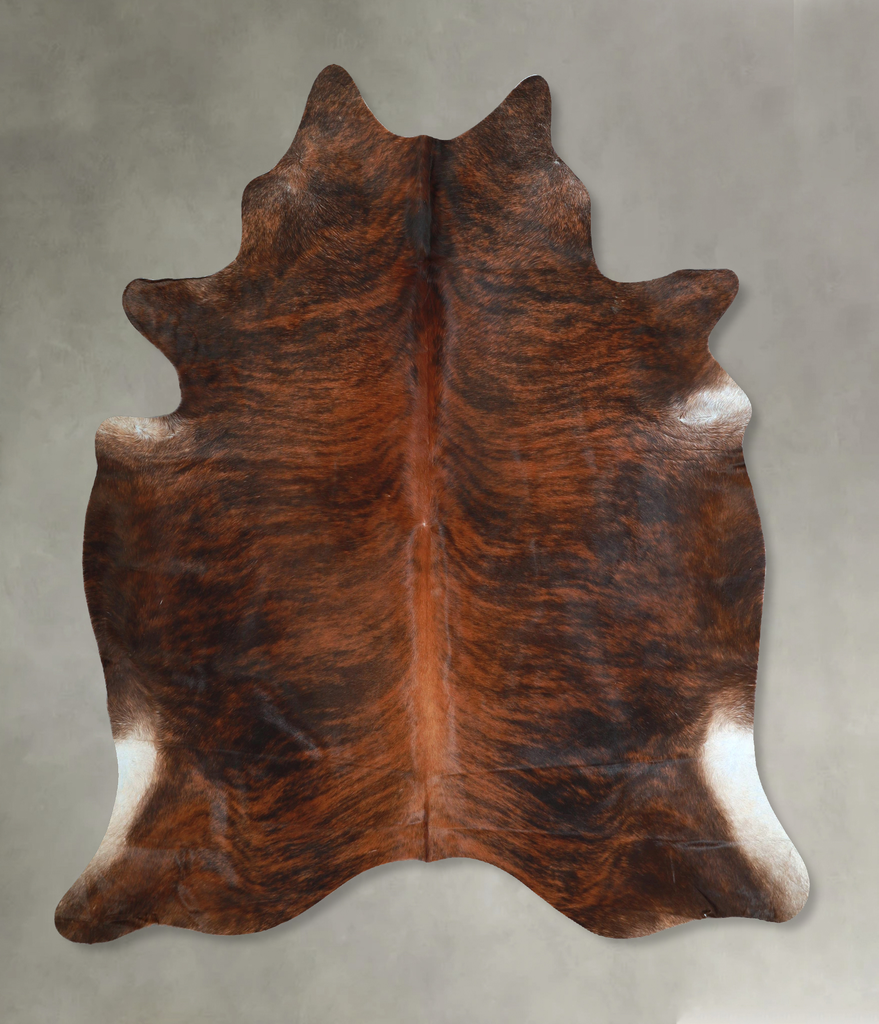 Dark Brindle X-Large Brazilian Cowhide Rug 6'10"H x 6'1"W #A48458 by Hudson Hides