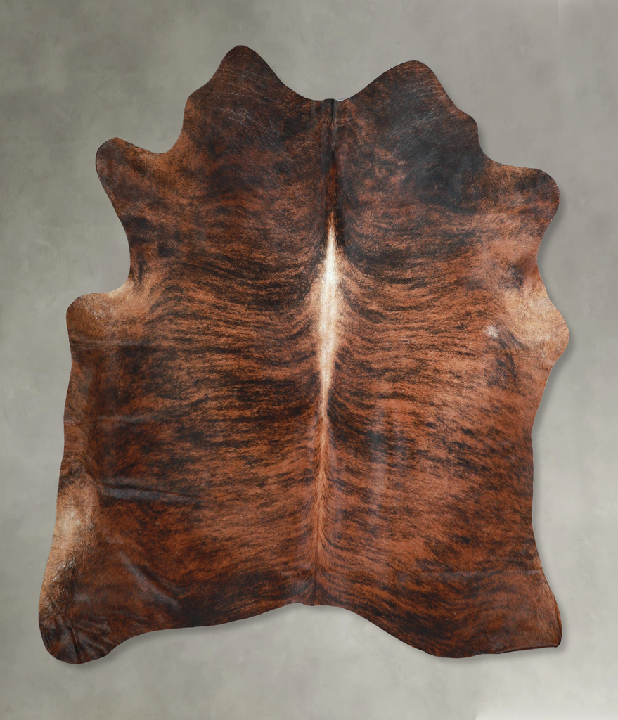 Dark Brindle Large Brazilian Cowhide Rug 6'5"H x 6'2"W #A48459 by Hudson Hides